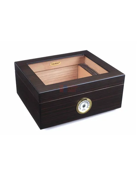 Хьюмидор Tom River на 40 сигар со стеклом, Эбеновое дерево