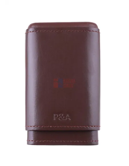 Чехол P&A на 4 сигары Робусто, натуральная кожа и кедр S202-Brown