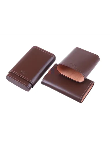 Чехол P&A на 4 сигары Робусто, натуральная кожа и кедр S202-Brown