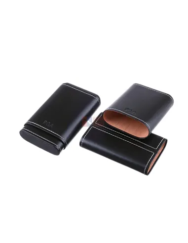 Чехол P&A на 4 сигары Робусто, натуральная кожа и кедр S202 Black