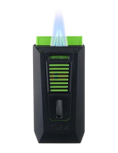 Зажигалка сигарная Colibri Slide (двойное пламя), черно-зеленая-LI850T16