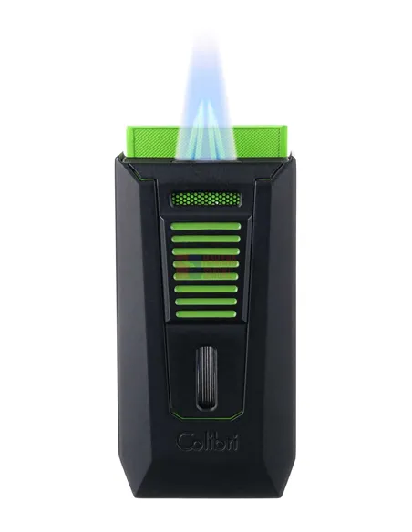 Зажигалка сигарная Colibri Slide (двойное пламя), черно-зеленая-LI850T16