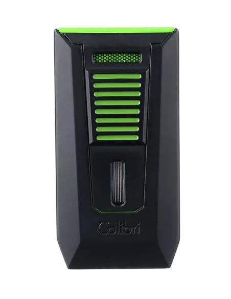Зажигалка сигарная Colibri Slide (двойное пламя), черно-зеленая-LI850T16