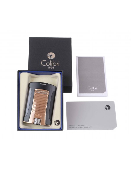 Зажигалка сигарная Colibri Daytona, черная-розовое золото LI770T17 - купить в интернет-магазине Havana Smoke