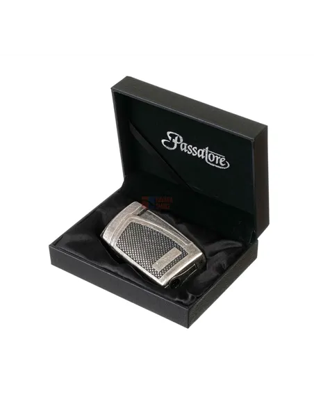 Зажигалка сигарная Passatore, двойное пламя, с пробойником, серебристый антик 234-542