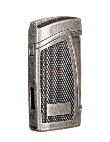 Зажигалка сигарная Passatore, двойное пламя, с пробойником, серебристый антик 234-542