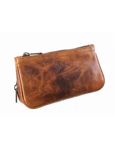 Сумка Ser Jacopo для 2 трубок и табака, натуральная кожа, подарочная упаковка B06-Brown