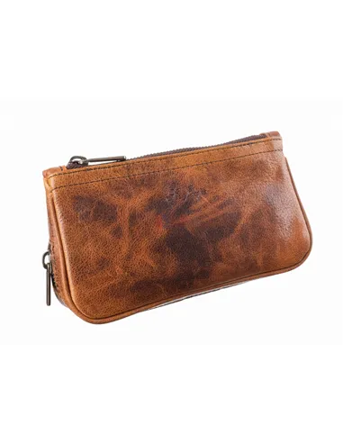 Сумка Ser Jacopo для 2 трубок и табака, натуральная кожа, подарочная упаковка B06-Brown