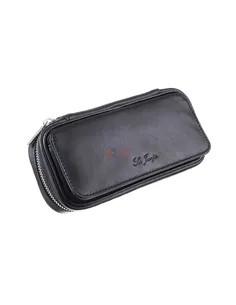 Сумка Ser Jacopo для 2 трубок и табака, натуральная кожа Наппа, подарочная упаковка B030-Black
