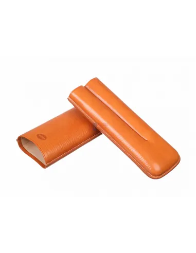 Чехол Jemar на 2 сигары (диаметром до 28 мм), натуральная кожа 497-2-Havana