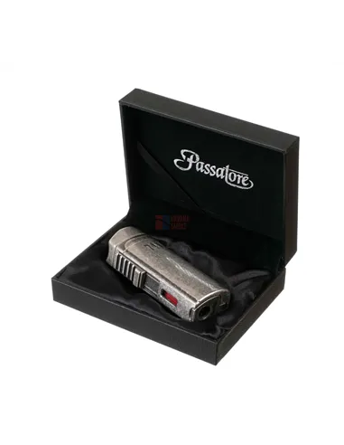 Зажигалка сигарная Passatore, тройное пламя, с пробойником и сигарным ложементом, серебристый антик 234-552