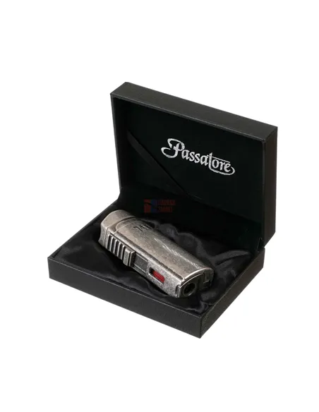 Зажигалка сигарная Passatore, тройное пламя, с пробойником и сигарным ложементом, серебристый антик 234-552