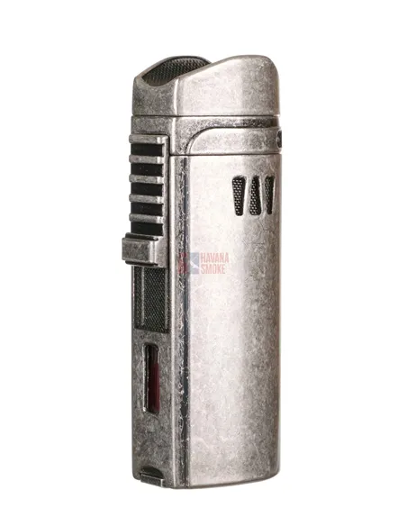 Зажигалка сигарная Passatore, тройное пламя, с пробойником и сигарным ложементом, серебристый антик 234-552