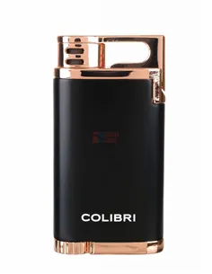 Зажигалка сигарная Colibri Belmont, черная-розовое золото-LI200C12