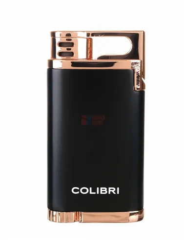 Зажигалка сигарная Colibri Belmont, черная-розовое золото-LI200C12