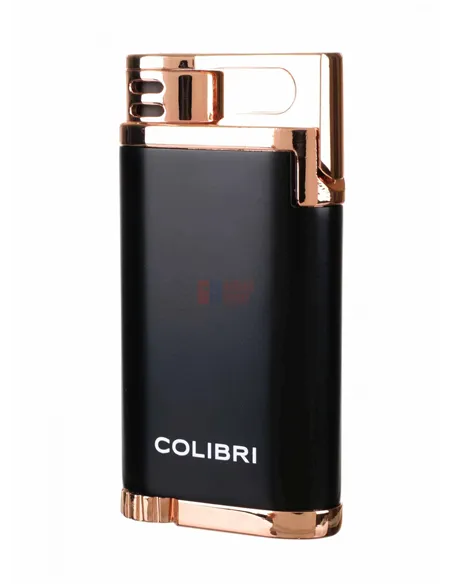 Зажигалка сигарная Colibri Belmont, черная-розовое золото-LI200C12