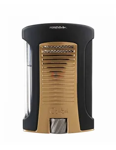 Зажигалка сигарная Colibri Daytona, черная- золото LI770T16