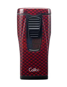 Зажигалка сигарная Colibri Monaco (тройное пламя), красный карбон LI880T12