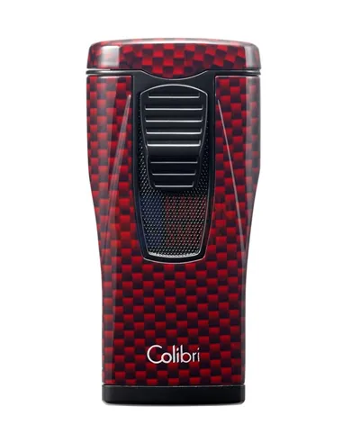 Зажигалка сигарная Colibri Monaco (тройное пламя), красный карбон LI880T12