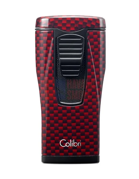 Зажигалка сигарная Colibri Monaco (тройное пламя), красный карбон LI880T12