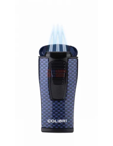 Зажигалка сигарная Colibri Monaco (тройное пламя), синий карбон LI880T13