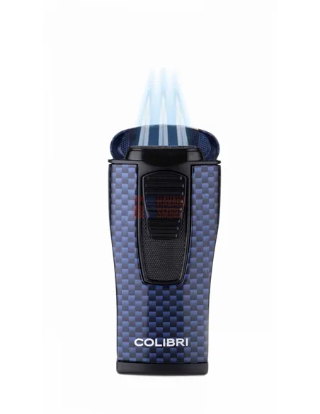 Зажигалка сигарная Colibri Monaco (тройное пламя), синий карбон LI880T13