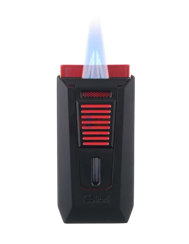 Зажигалка сигарная Colibri Slide (двойное пламя), черно-красная LI850T14