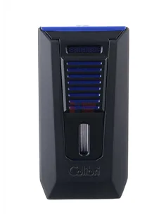 Зажигалка сигарная Colibri Slide (двойное пламя), черно-синяя-LI850T15