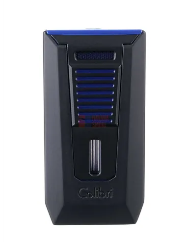 Зажигалка сигарная Colibri Slide (двойное пламя), черно-синяя-LI850T15