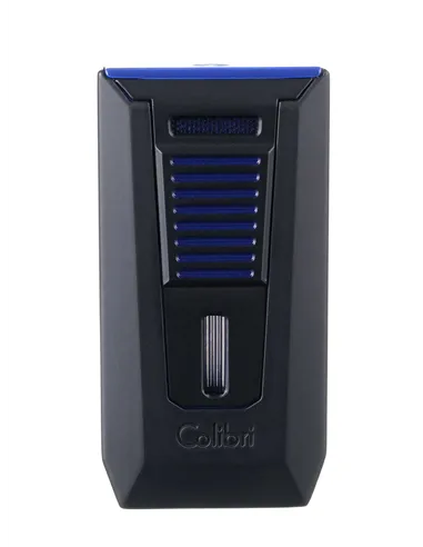 Зажигалка сигарная Colibri Slide (двойное пламя), черно-синяя-LI850T15