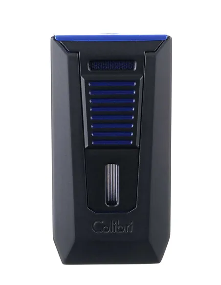 Зажигалка сигарная Colibri Slide (двойное пламя), черно-синяя-LI850T15