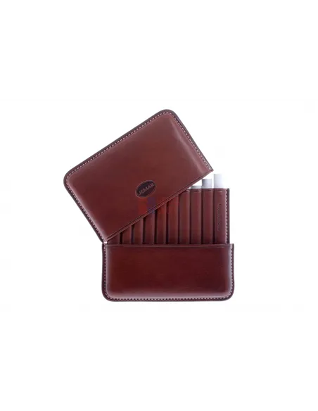 Сигаретница Jemar на 10 штук, натуральная кожа, коричневая (Испания) 151-10-Brown