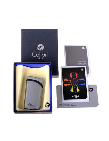 Зажигалка сигарная Colibri Falcon, серый металлик-LI310T11