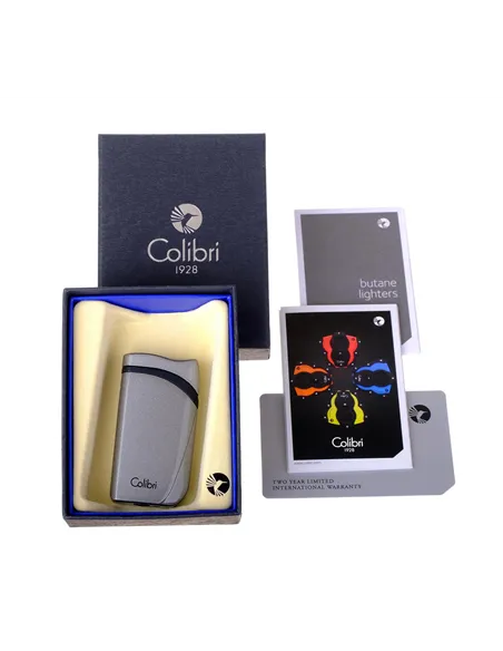 Зажигалка сигарная Colibri Falcon, серый металлик-LI310T11