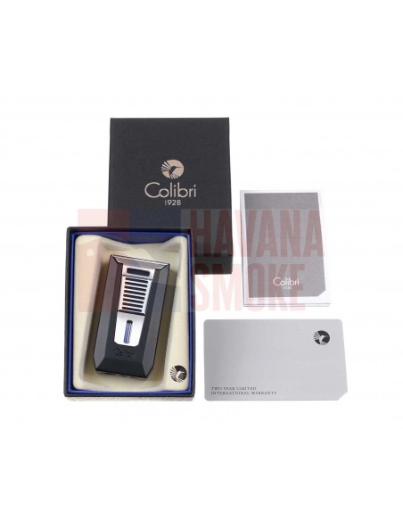 Зажигалка сигарная Colibri Slide (двойное пламя), черная-хром - купить в интернет-магазине Havana Smoke
