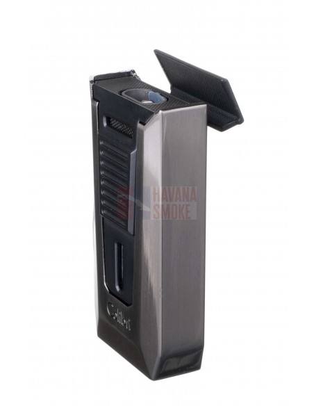 Зажигалка сигарная Colibri Slide (двойное пламя), черная-оружейная сталь LI850T12 - купить в интернет-магазине Havana Smoke
