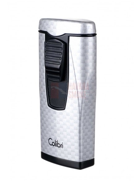 Зажигалка сигарная Colibri Monaco (тройное пламя), серебристый карбон - купить в интернет-магазине Havana Smoke