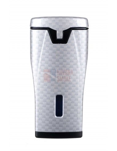 Зажигалка сигарная Colibri Monaco (тройное пламя), серебристый карбон - купить в интернет-магазине Havana Smoke