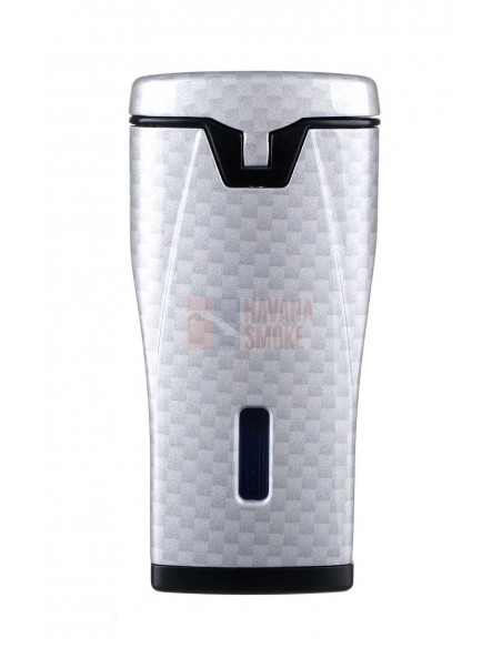 Зажигалка сигарная Colibri Monaco (тройное пламя), серебристый карбон - купить в интернет-магазине Havana Smoke