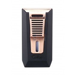 Купить Зажигалка сигарная Colibri Slide (двойное пламя), черная-розовое золото LI850T13