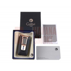 Купить Зажигалка сигарная Colibri Slide (двойное пламя), черная-розовое золото LI850T13