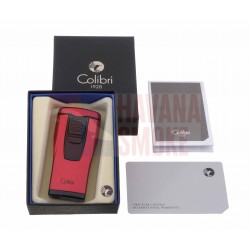 Купить Зажигалка сигарная Colibri Monaco (тройное пламя), красный металлик