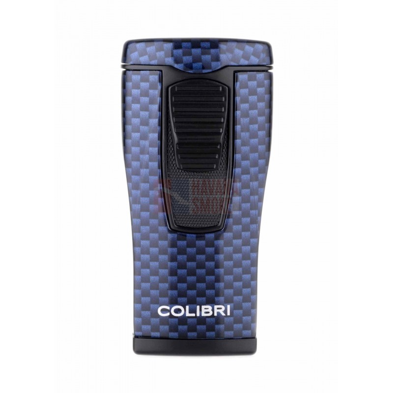 Купить Зажигалка сигарная Colibri Monaco (тройное пламя), синий карбон