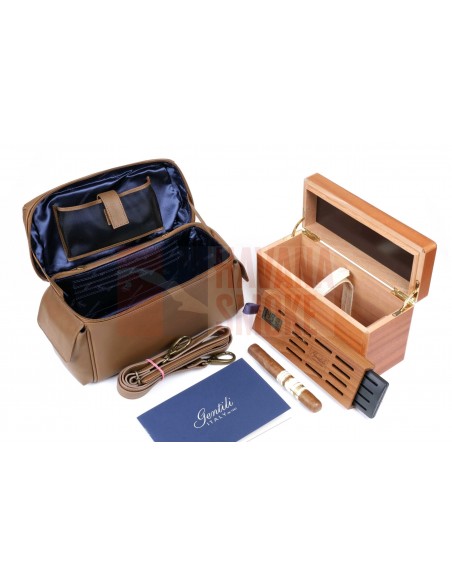 Хьюмидор-саквояж Gentili El Inseparable на 20 сигар SV15-Brown - купить в интернет-магазине Havana Smoke