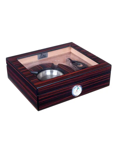 Хьюмидор Lubinski на 30 сигар с подарочным набором, Эбеновое дерево QB310