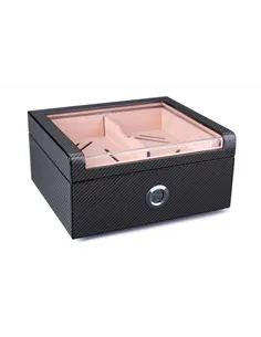 Хьюмидор Lubinski на 60 сигар со стеклом, Карбон Q2799