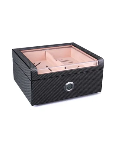 Хьюмидор Lubinski на 60 сигар со стеклом, Карбон Q2799