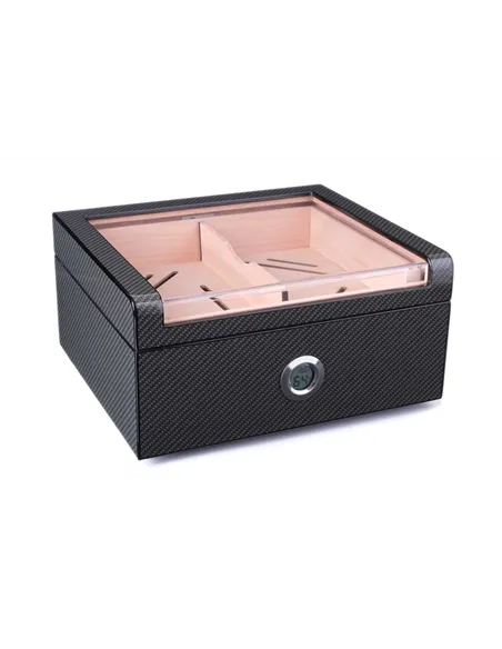 Хьюмидор Lubinski на 60 сигар со стеклом, Карбон Q2799