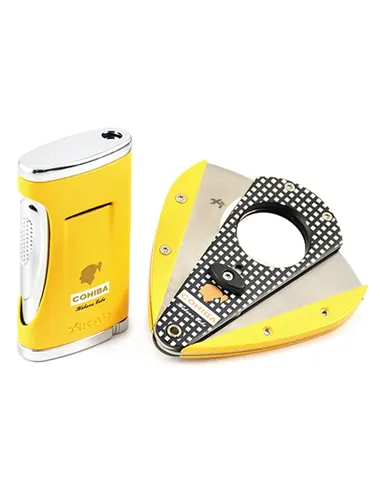 Подарочный набор - зажигалка+гильотина - Cohiba & Xikar