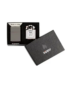             29789 Подарочный набор Zippo (ветроустойчивая заж. Black Ice и вставной блок для зажиг. д/трубок